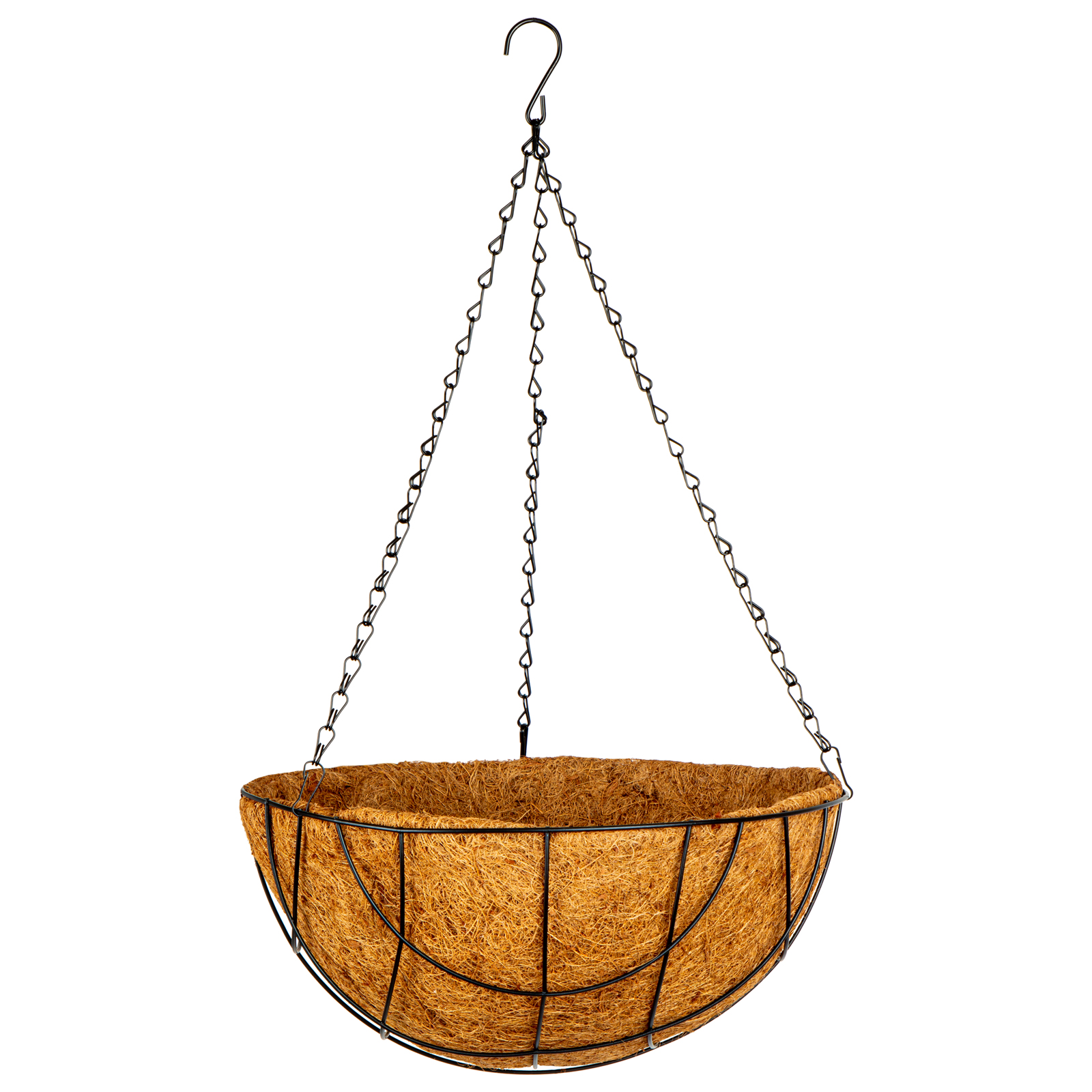 Кашпо подвесное с вкладышем из коковиты, полукруглое D 35 Palisad (69023)