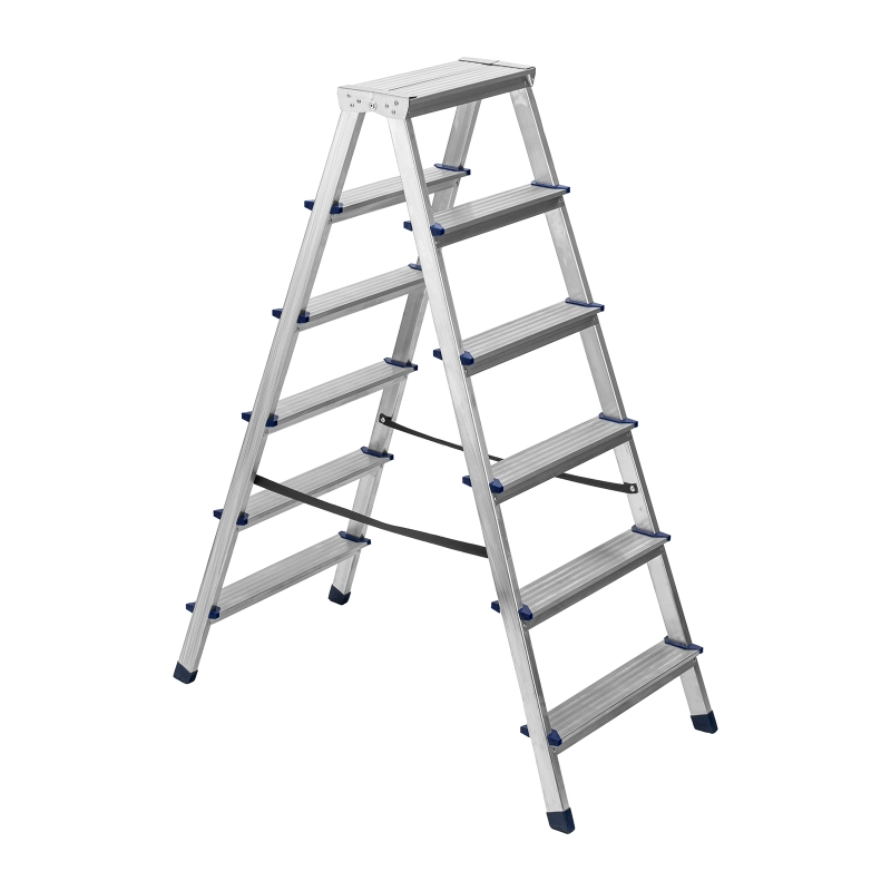 Стремянка двусторонняя 6 ступеней, алюминиевая, Сибртех (97926)