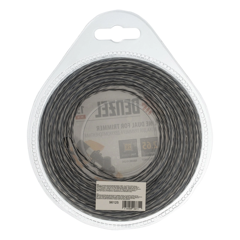 Леска для триммера двухкомпонентная, квадратная 2.65 мм x 15 м Extra cord Denzel (96125)