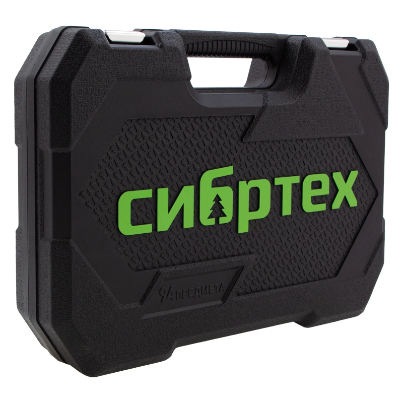 Набор инструментов 94 предмета, CrV, 1/2", 1/4" Сибртех (13509)