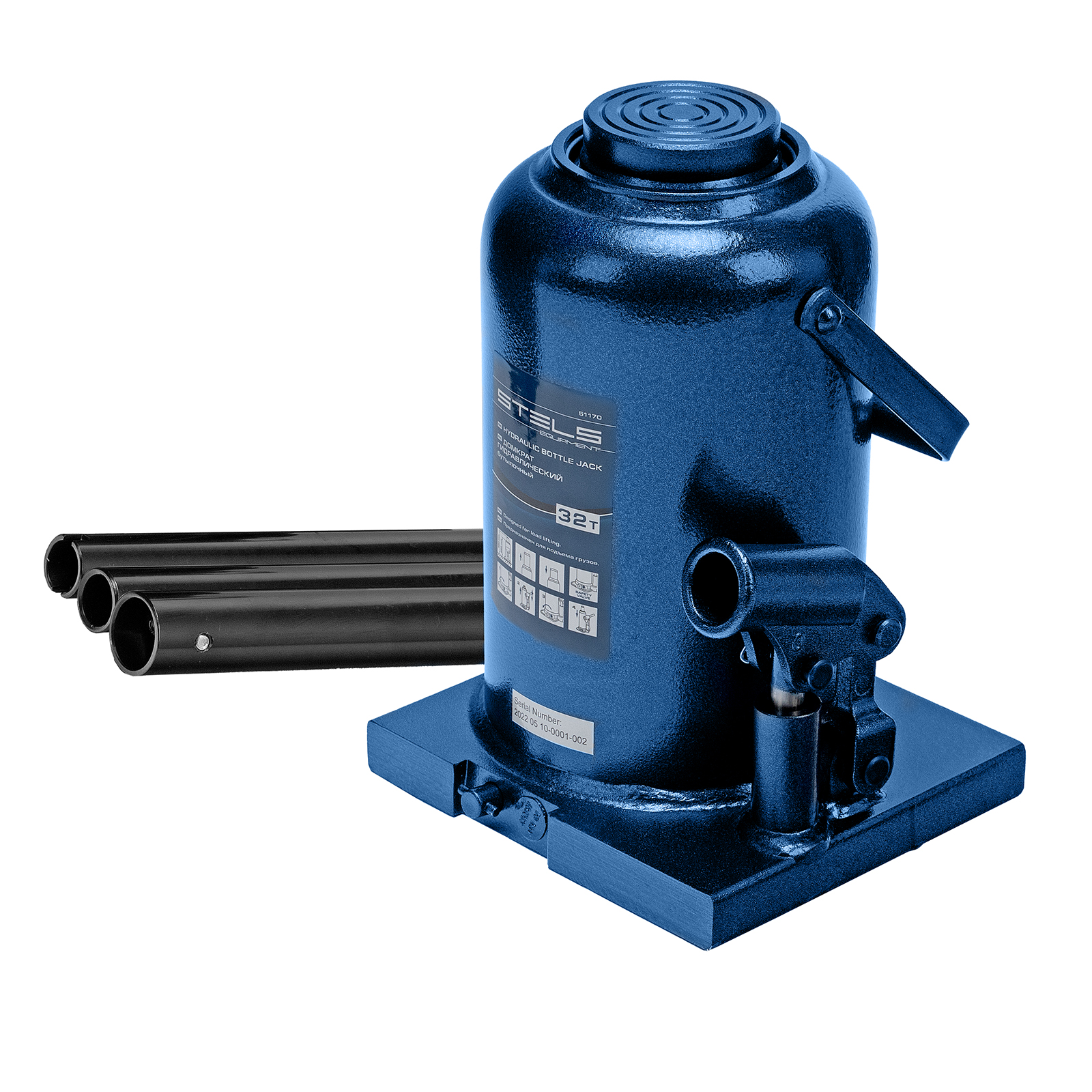 Домкрат гидравлический бутылочный, 32 т, h подъема 260-420 мм Stels (51170)