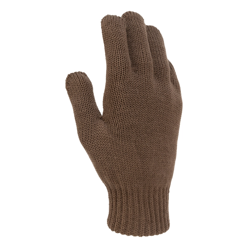 Перчатки трикотажные, акрил, двойные, коричневый, двойная манжета Сибртех (68683)