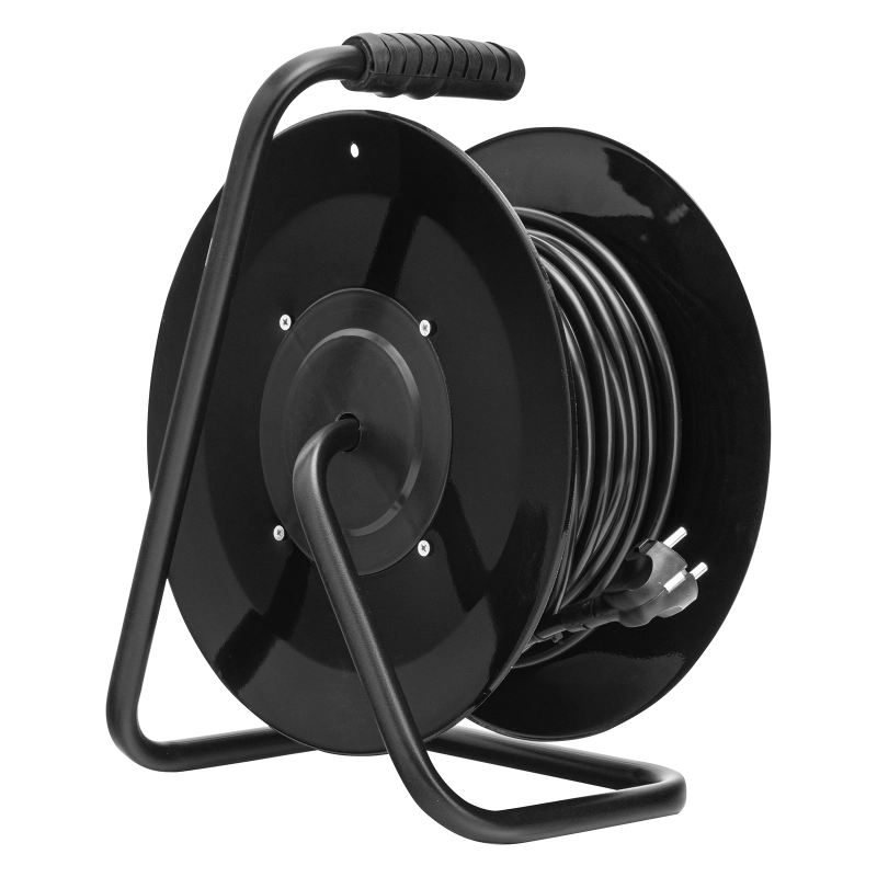 Удлинитель силовой 20 м, 16А, тип УХз16, ПВС 3 x 2.5 мм, на стальной катушке, 4 розетки Сибртех (95872)