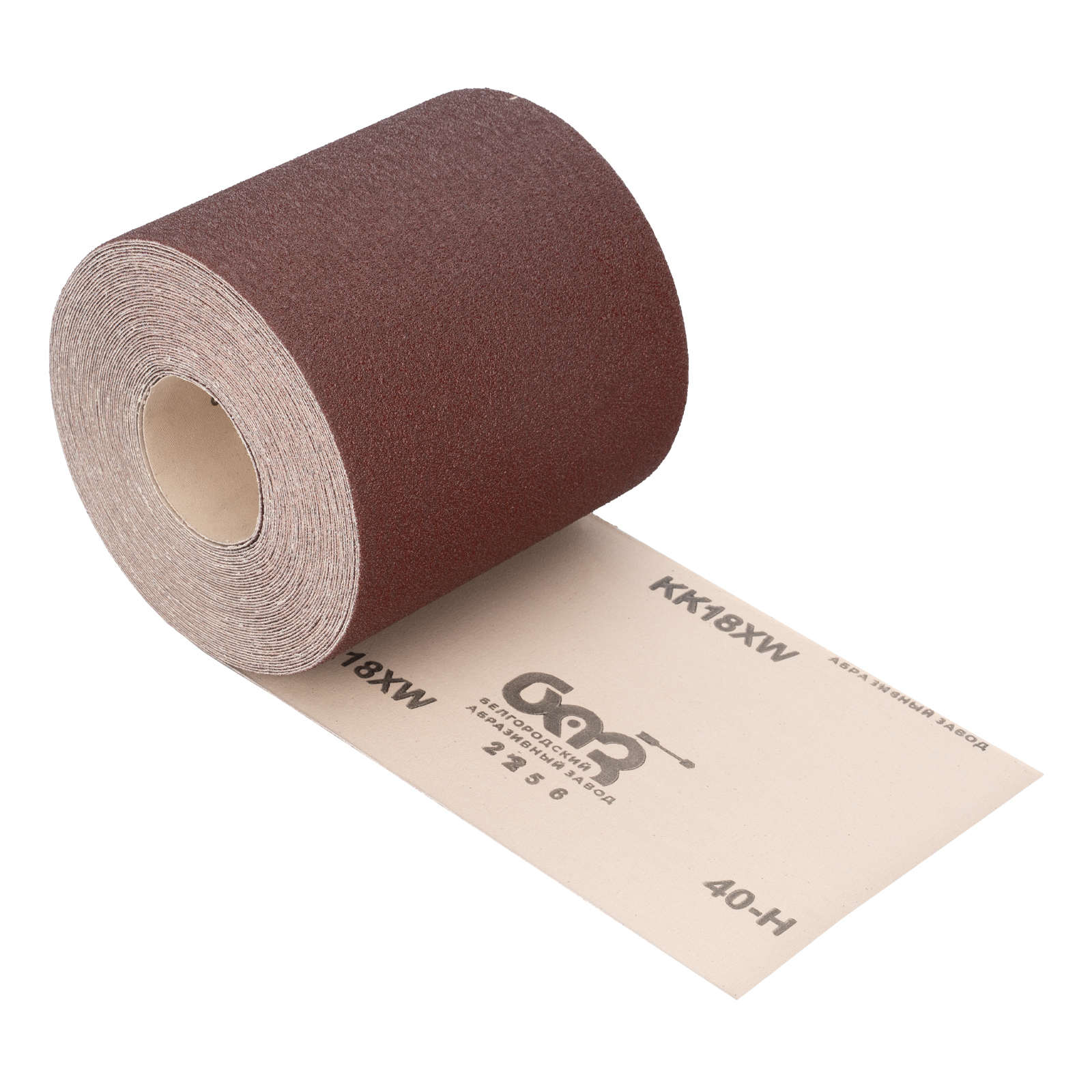 Шкурка на тканевой основе, KK18X W, зернистость 40Н(Р 40) бобина 200мм х 20 м, водостойкая, "БАЗ" (75253)