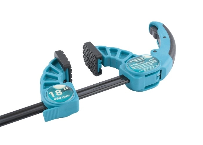 Струбцина реечная быстрозажимная, пластиковый корпус, рычажный храповой механизм, 18"/450 мм Gross (20709)