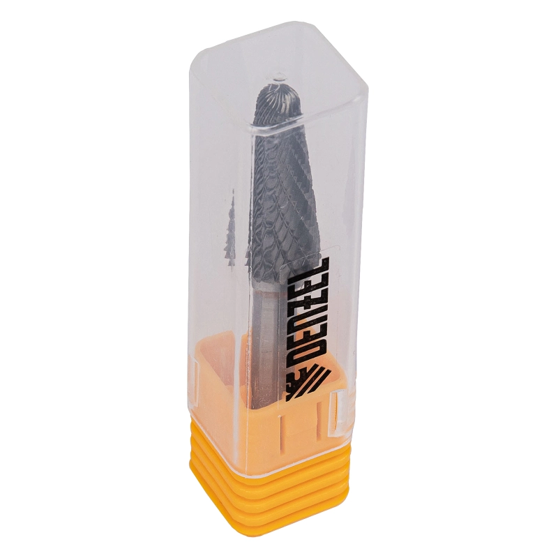 Борфреза по металлу твердосплавная, коническая закругленная, тип-L, 12 мм Denzel (72071)