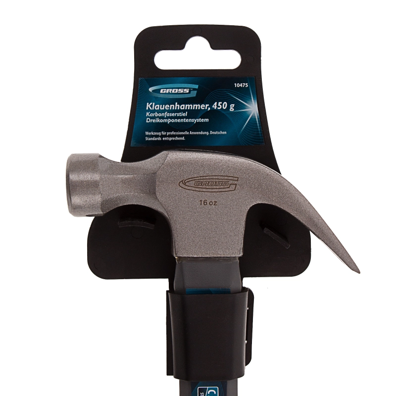 Молоток-гвоздодер, 450 г, фибергласовая трехкомпонентная рукоятка Gross (10475)