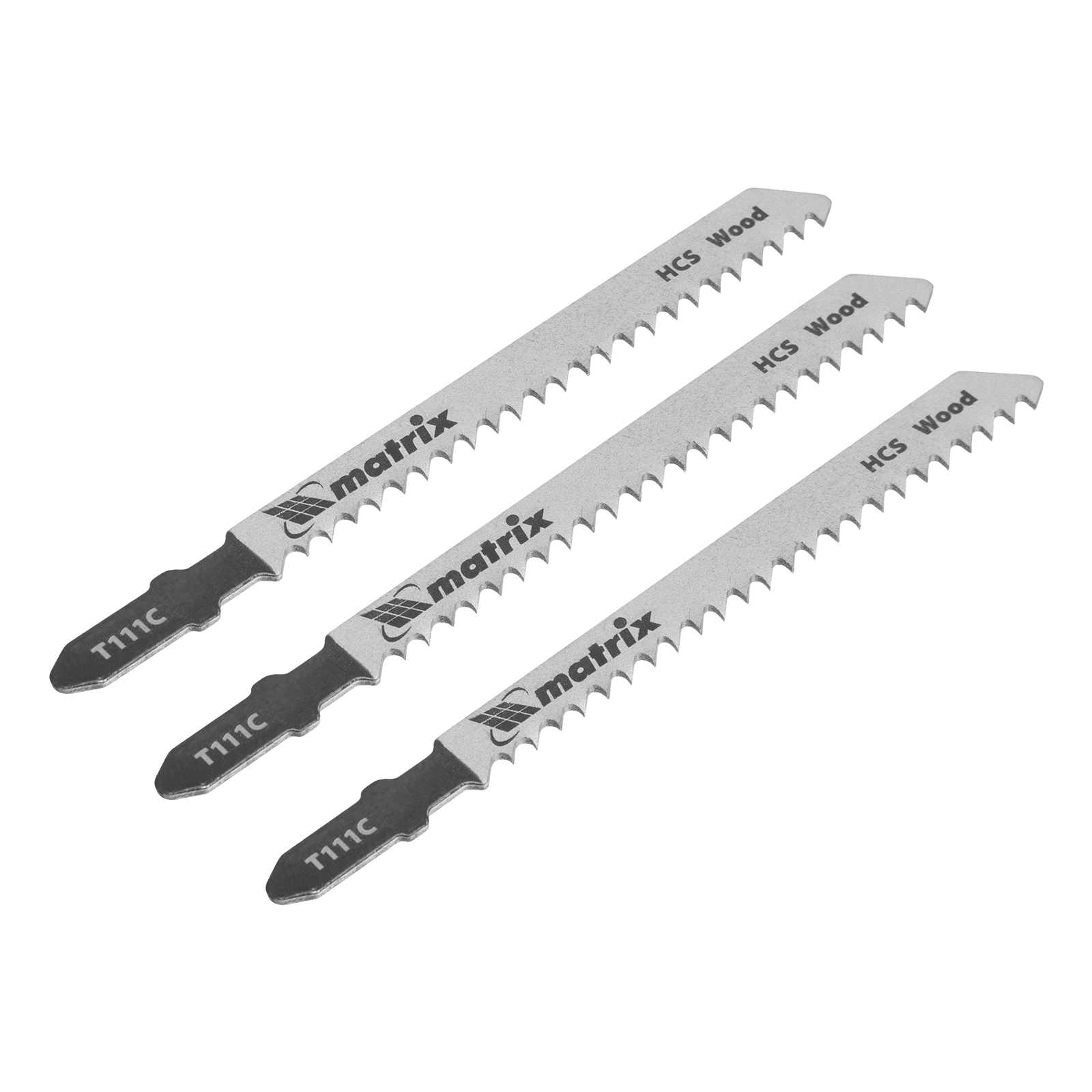 Полотна для электролобзика по дереву, 3 шт, T111C, 75 х 3 мм, HCS Matrix Professional (78205)