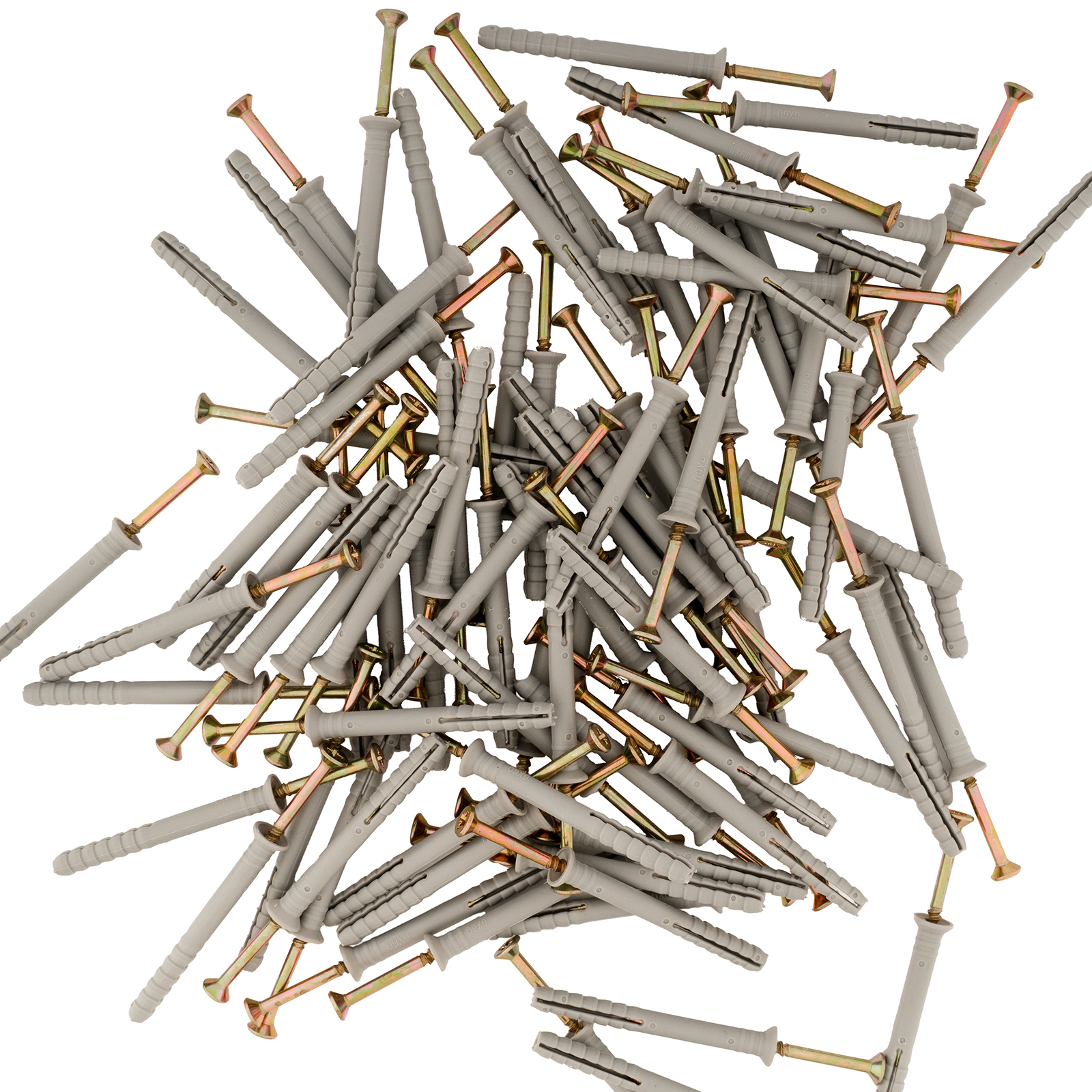 Дюбель-гвоздь полипропиленовый с потайным бортиком 6 х 60 мм, 200 шт Сибртех (42125)