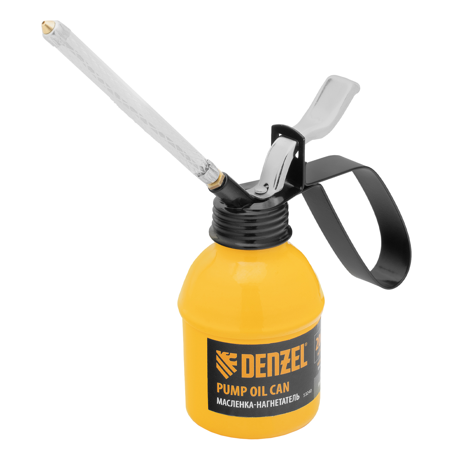 Масленка-нагнетатель, металлический корпус, 0,2 л, гибкий наконечник Denzel (53240)