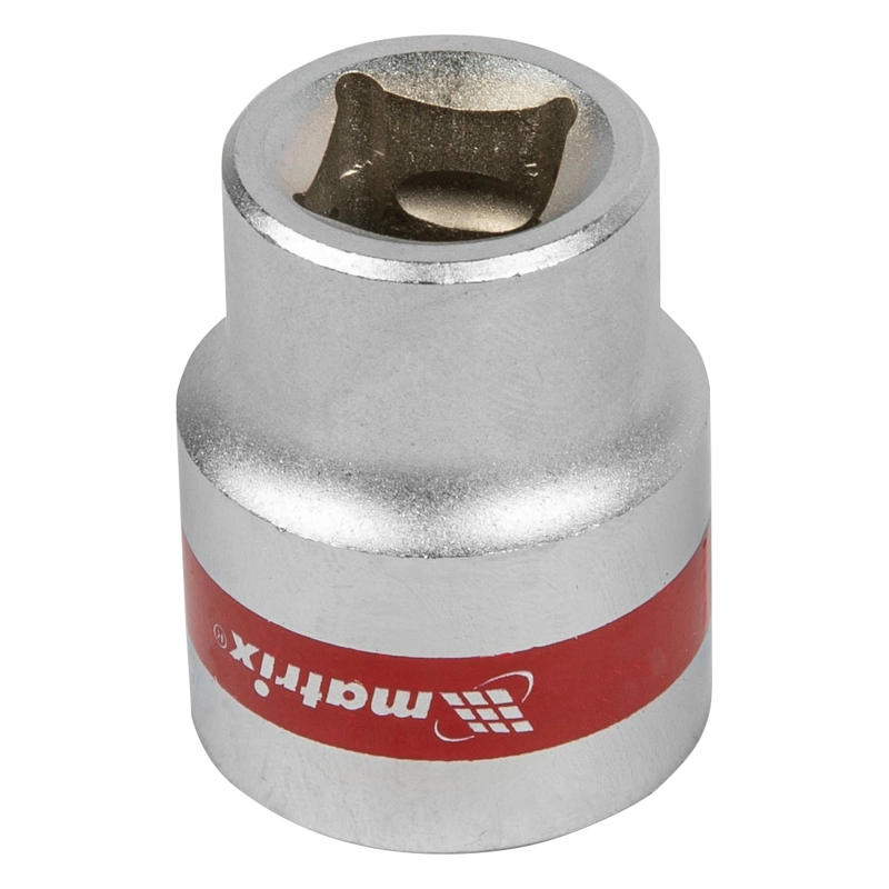 Головка торцевая, 22 мм, шестигранная, CrV, под квадрат 1/2, хромированная Matrix (13122)