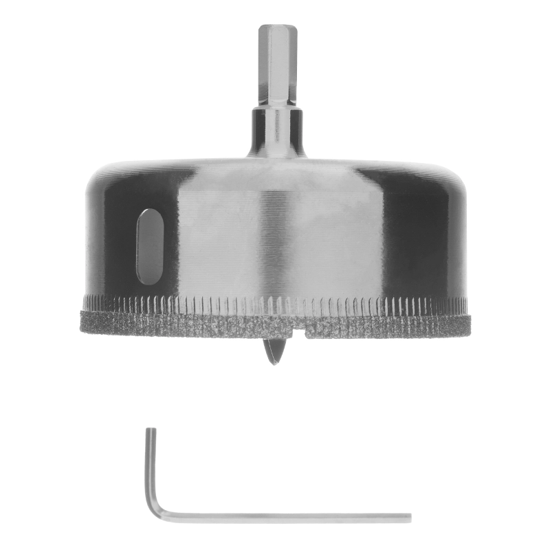 Сверло по керамической плитке и стеклу, 70 х 55 мм, шестигранный хвостовик, с центрующим сверлом Сибртех (72727)