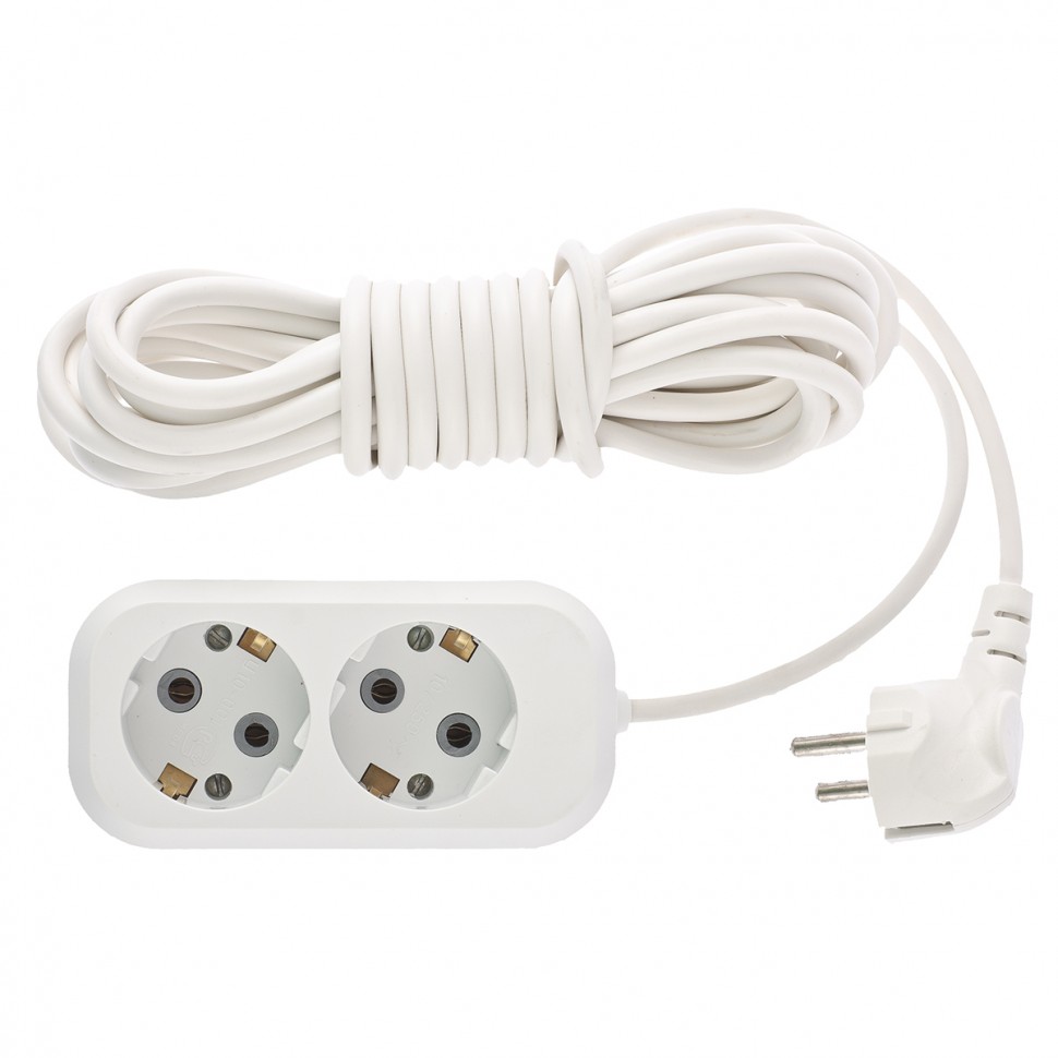 Удлинитель бытовой серия УХз-10, с заземлением, 5 м, 2 розетки, 10А Stern (95762)