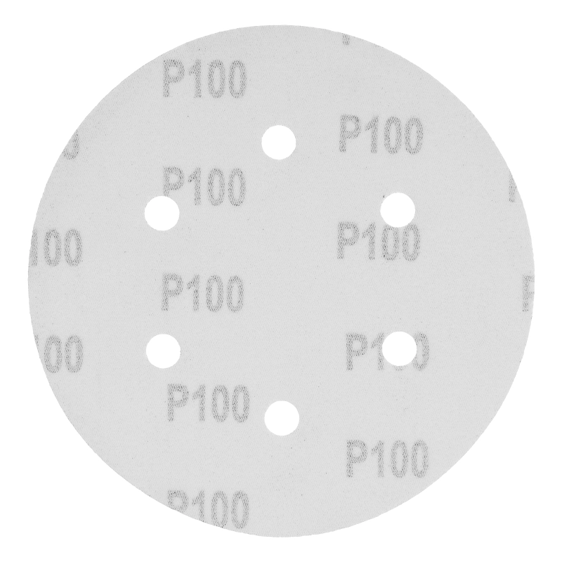 Круг абразивный на ворсовой подложке под "липучку", перфорированный, P 100, 150 мм, 5 шт Matrix (73839)