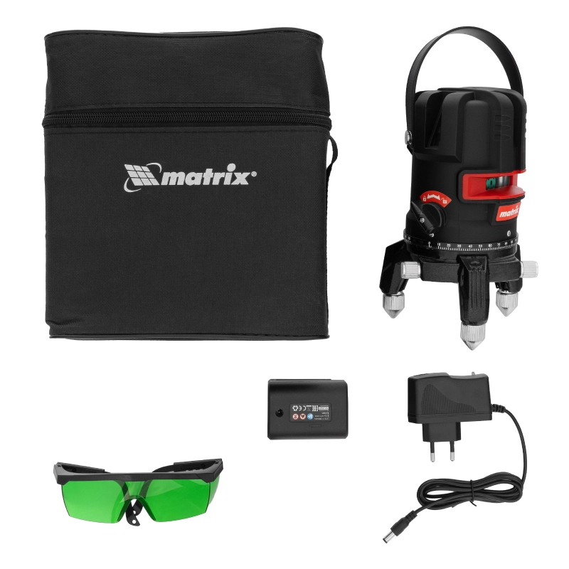 Лазерный уровень ML 06 Green, 30 м, 520 нм, аккумулятор Li 2800 мАч, резьба 5/8" Matrix (35067)