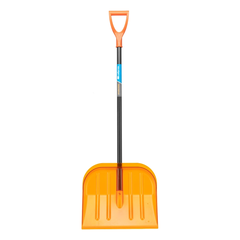 Лопата для уборки снега поликарбонат, 465х410х1390 мм, стальной черенок, усиленная Сибртех (61655)
