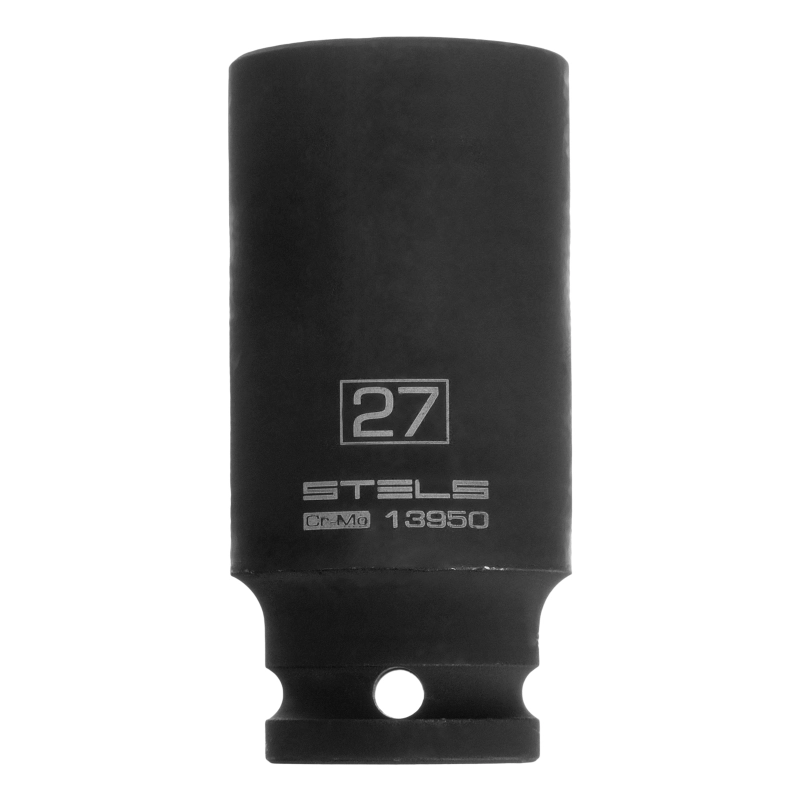 Головка ударная удлиненная шестигранная, 27 мм, 1/2, CrMo Stels (13950)