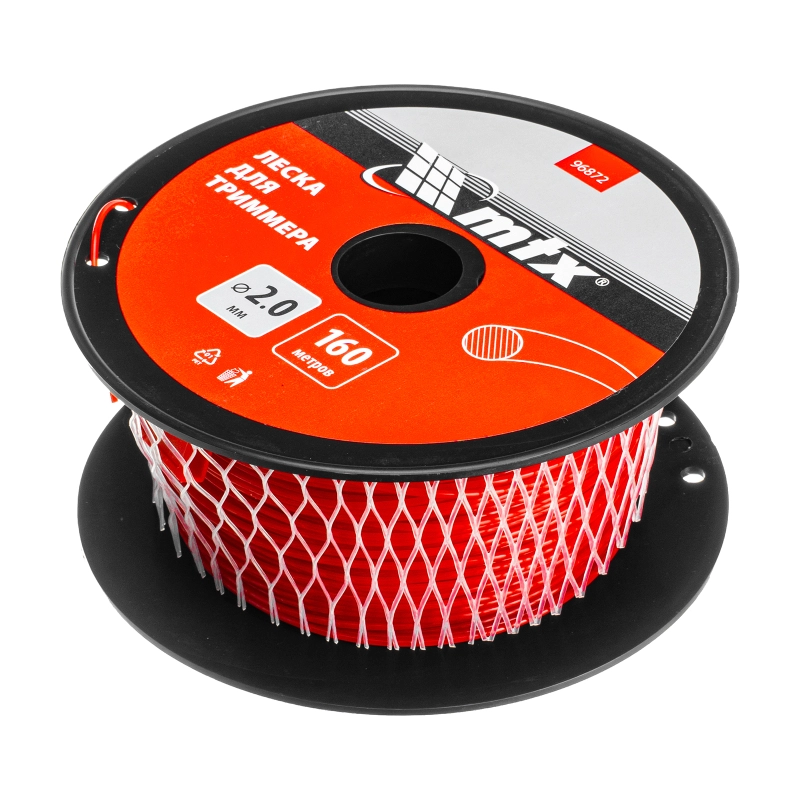Леска для триммера круглая 2,0 мм х 160 м, на катушке MTX (96872)