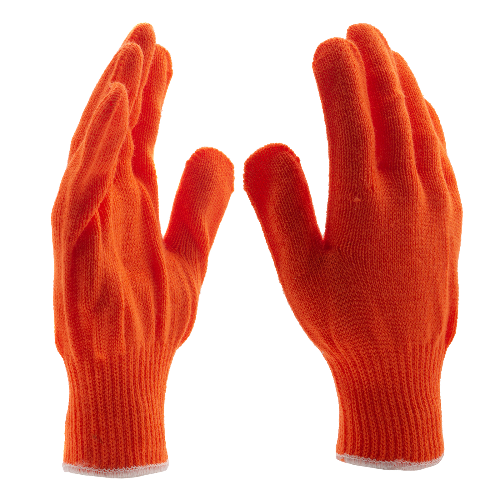 Перчатки трикотажные, акрил, оранжевый, оверлок Сибртех (68659)