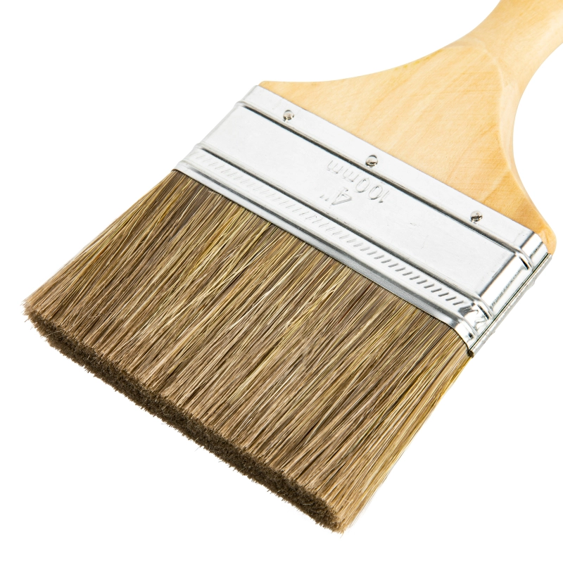 Кисть плоская "Евро" 4", смешанная щетина, деревянная ручка MTX (83082)