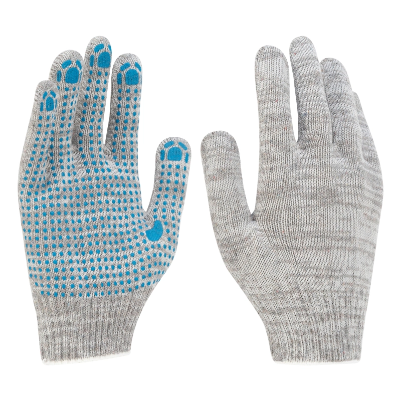 Перчатки трикотажные, с ПВХ точкой, 5 пар в упаковке, 10 класс (678145)