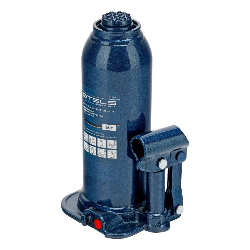 Домкрат гидравлический бутылочный, 8 т, h подъема 222-447 мм Stels (51165)