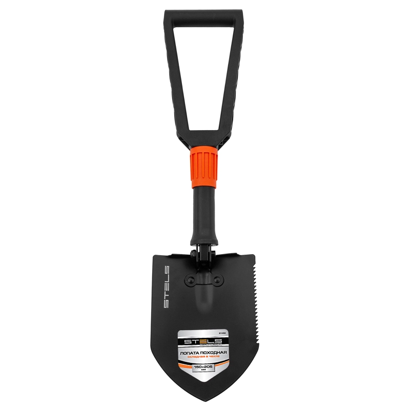 Лопата походная, 150х205х253 - 590 мм, пластик. рукоятка, складная в чехле, Stels (61462)