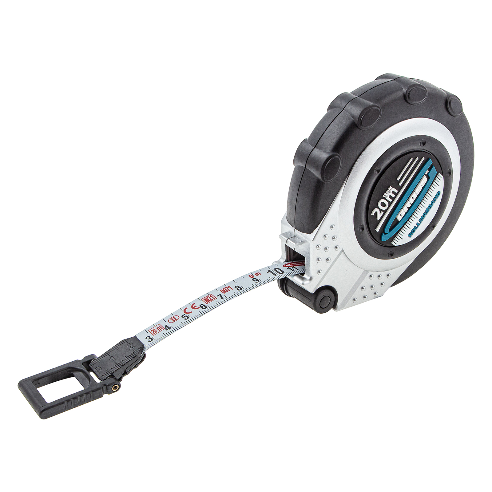 Рулетка геодезическая 20 м х 13 мм, закрытый корпус, металлическая лента, нейлон Gross (31251)