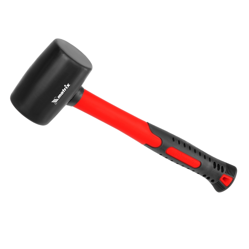 Киянка резиновая, 450 г, черная резина, фибергласовая рукоятка Matrix (11185)