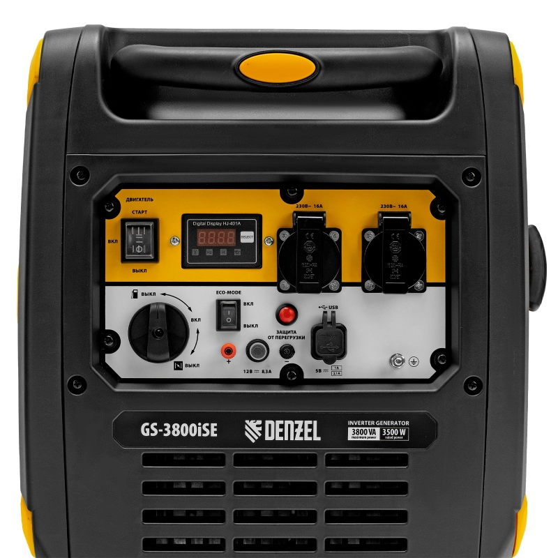 Генератор инверторный GS-3800iSE, 3,8 кВт, 230 В, закрытый корпус,электростартер Denzel (94711)