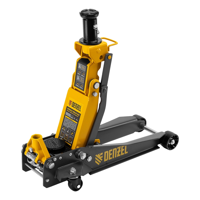 Домкрат гидравлический подкатной, 2/3 т, 98-770 мм, быстрый подъем, низ. подхват, проф, SUV Denzel (51270)