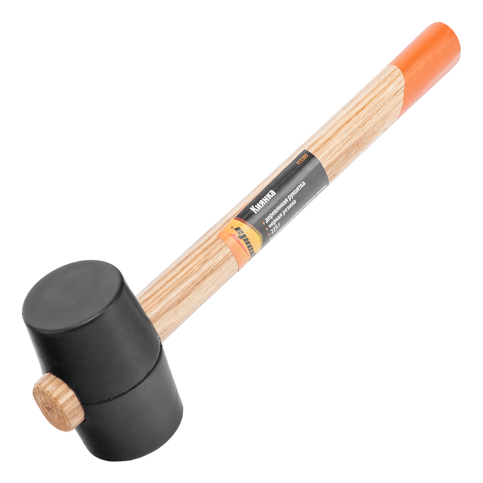 Киянка резиновая, 225 г, черная резина, деревянная рукоятка Sparta (111305)