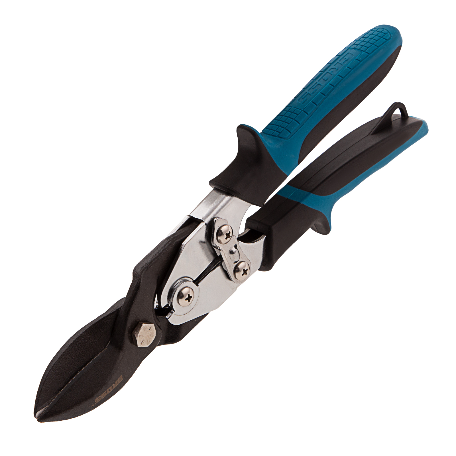 Ножницы по металлу"Piranha"усиленные, 255 мм, прямой рез, сталь СrMo, двухкомпонентные рукоятки Gross (78347)