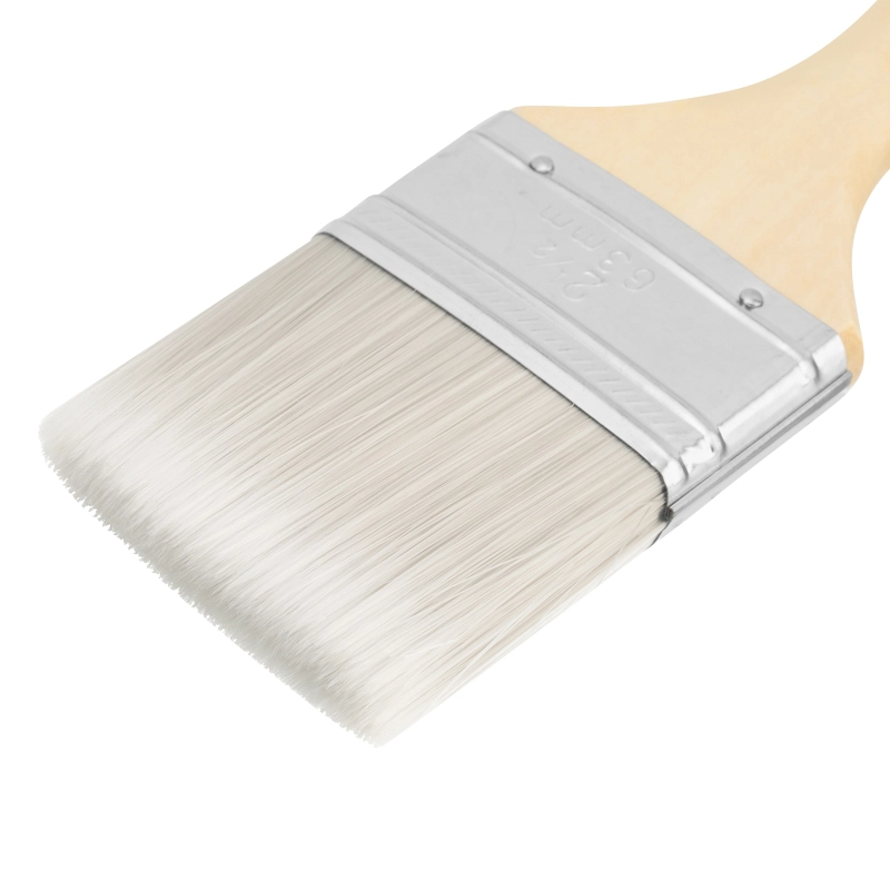 Кисть плоская для лаков "Евро" 2.5", искусственная щетина, деревянная ручка MTX (83088)