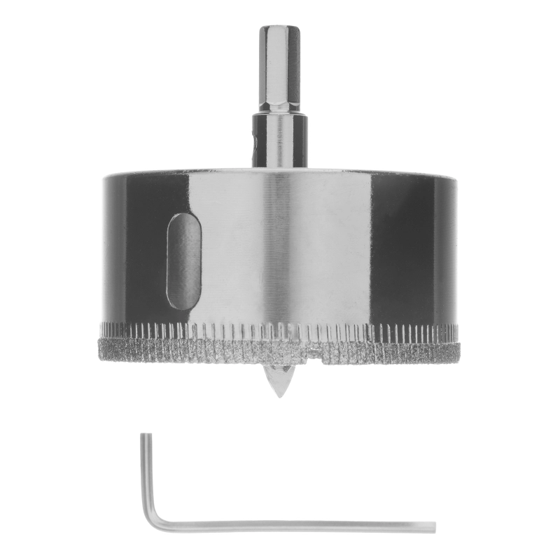 Сверло по керамической плитке и стеклу, 60 х 55 мм, шестигранный хвостовик, с центрующим сверлом Сибртех (72724)