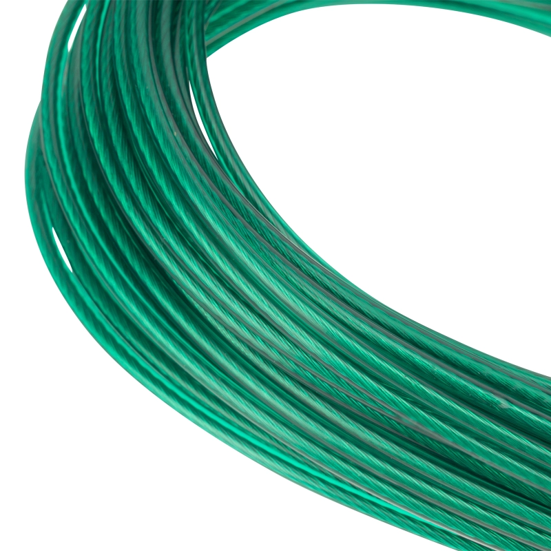 Трос металлополимерный зеленый ПР-3.0, толщина 3.0 мм, моток 20 метров Сибртех (47647)