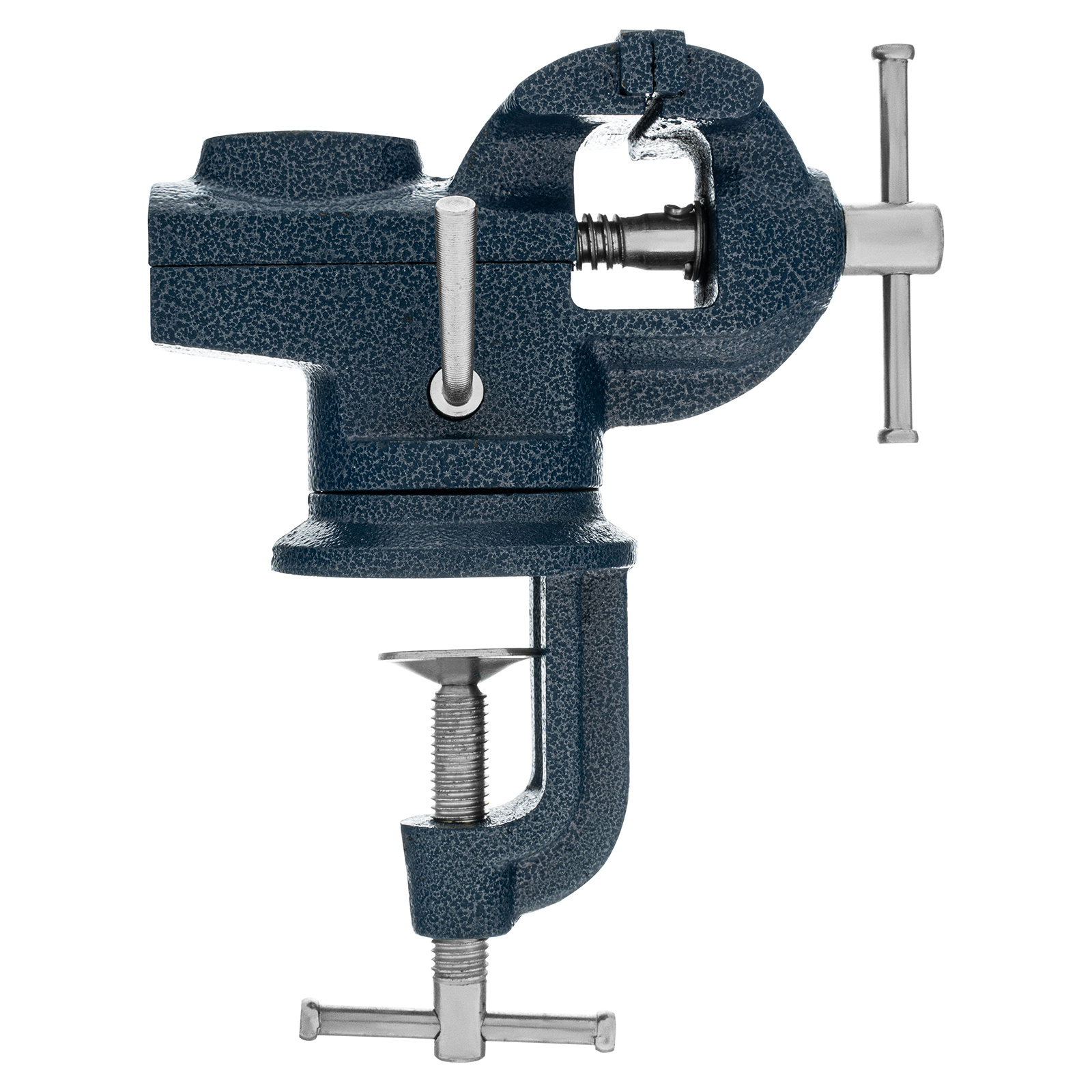 Тиски слесарные, настольные, поворотные, ширина рабочих губок 65 мм, наковальня Сибртех (18672)