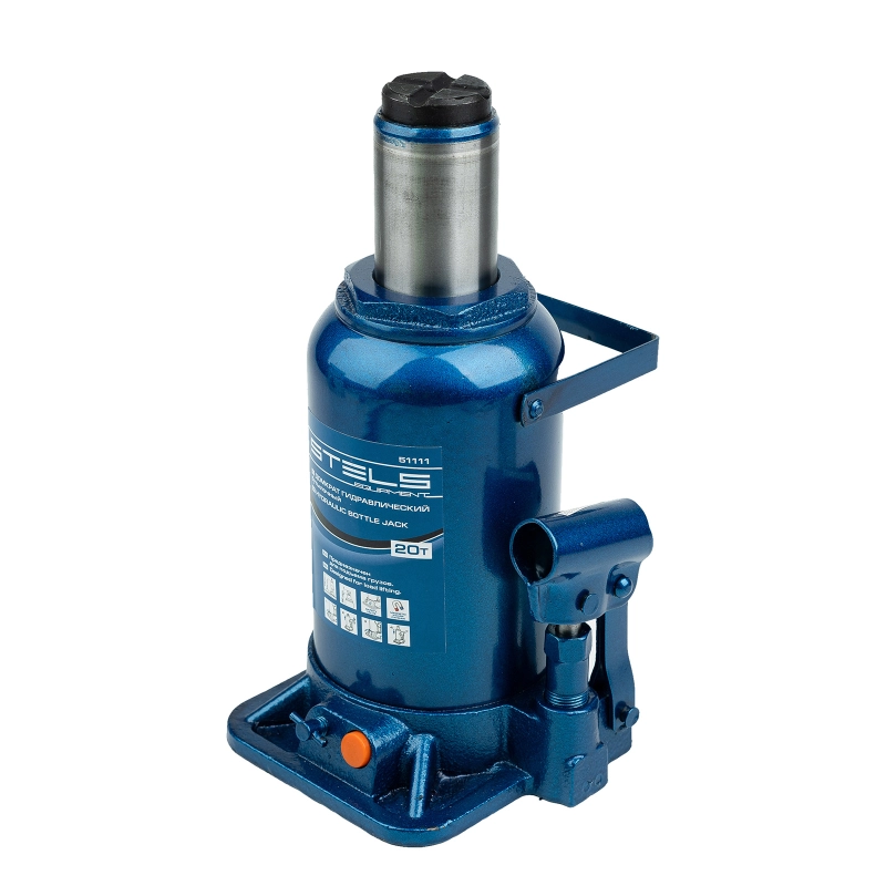 Домкрат гидравлический бутылочный, 20 т, H подъема 244-449 мм Stels (51111)