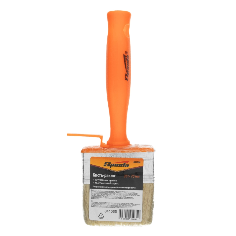 Кисть-ракля, 30х70 мм, натуральная щетина, пластмассовый корпус, пластмассовая ручка Sparta (841066)