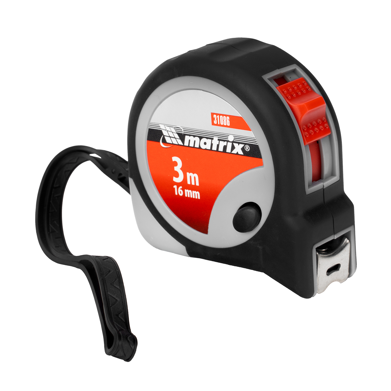 Рулетка Continuous fixation,3 м х 16 мм,двухкомпонентный корпус,плавная фиксация Matrix (31086)