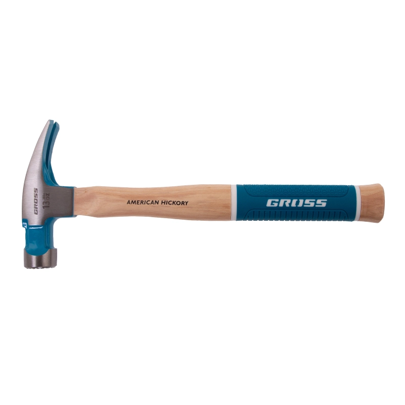 Молоток-гвоздодер, 380 г, угол 75, магнит, обрезиненная рукоятка AMERICAN HICKORY GROSS (10413)