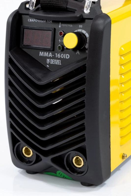 Аппарат инверторный дуговой сварки ММА-160ID, 160 А, ПВР 60%, диаметр электрода 1.6-3.2 мм, провод 2 м Denzel (94345)