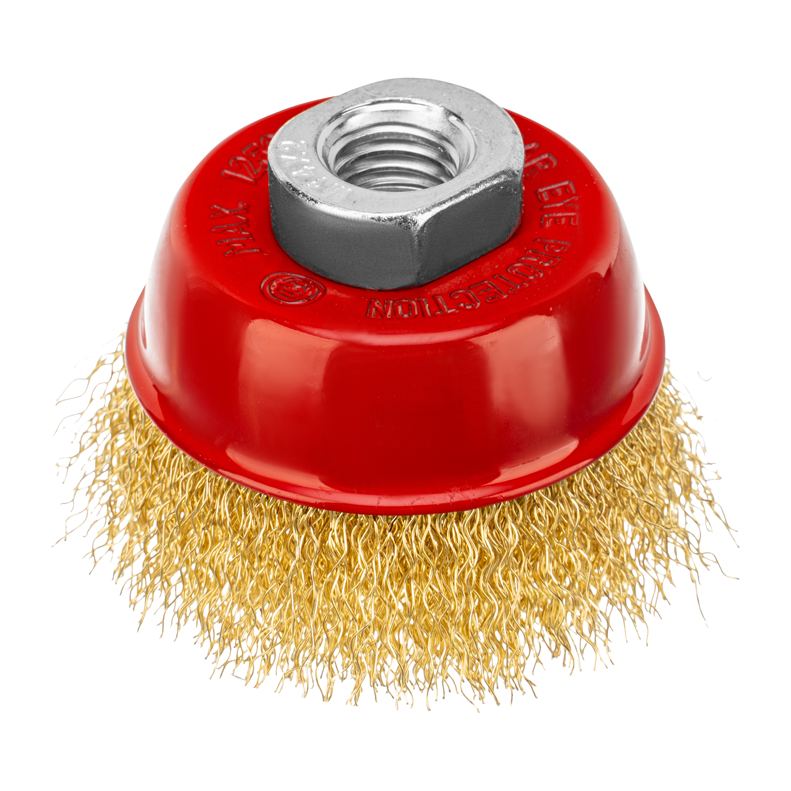 Щетка для УШМ, 65 мм, М14, "чашка", латунированная витая проволока Matrix (74603)