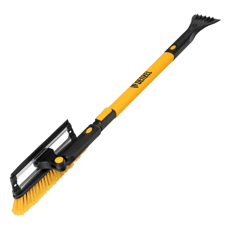 Щетка-сметка для снега со скребком, телескоп, поворотная голова, водосгон, 900-1200 мм Denzel (55308)