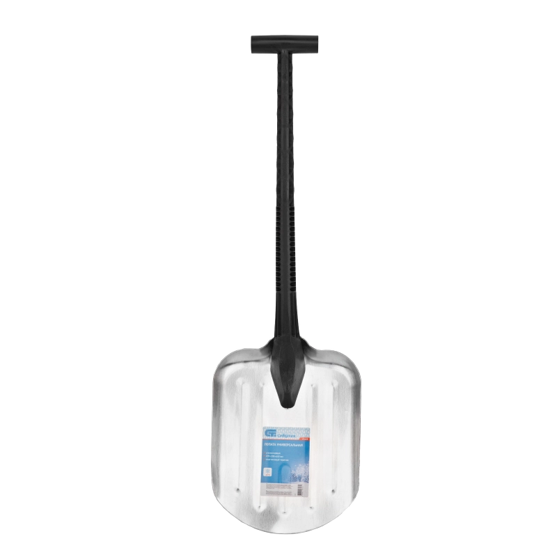 Лопата универсальная алюминиевая, 205 х 280 х 640 мм, пластиковый черенок, Сибртех (61622)