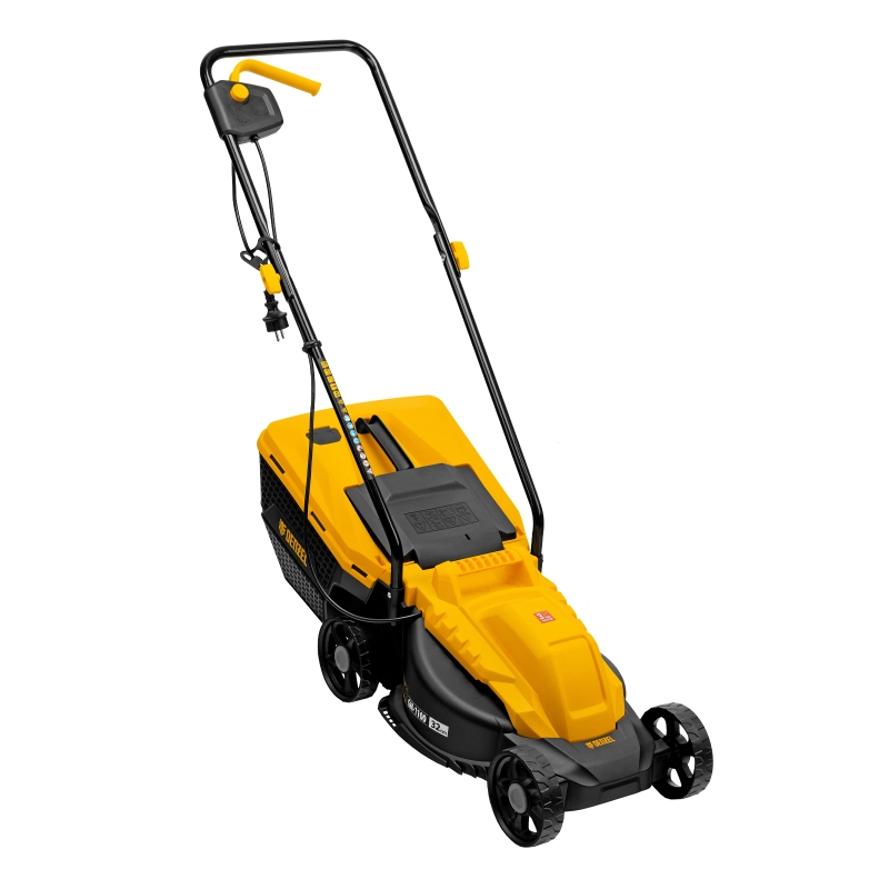 Газонокосилка электрическая GM-1100, 1100 Вт, шир. 32 см, 3 уров., травосб. 30 л Denzel (96626)
