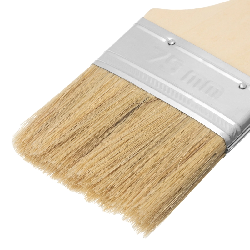 Кисть плоская "Стандарт" 3" (75 мм) натуральная щетина, деревянная ручка MTX (82540)