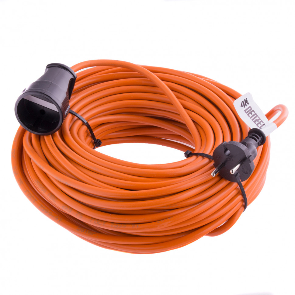 Удлинитель-шнур силовой, 10 м, 1 розетка, 10 A, серия УХ10 Denzel (95910)