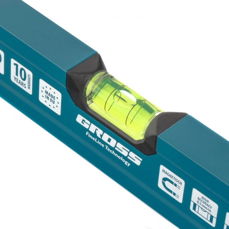 Уровень алюминиевый, 600 мм, магнит, 2 глазка, Magnetisch Gross (33711)