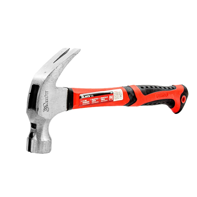 Молоток-гвоздодер, 450 г, боек c магнитом, фибергласовая обрезиненная рукоятка// MTX (104469)